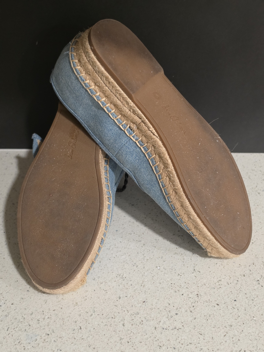 Denim Espadrille Mary Jane Flats with Jute Toe - Picture 6 of 6